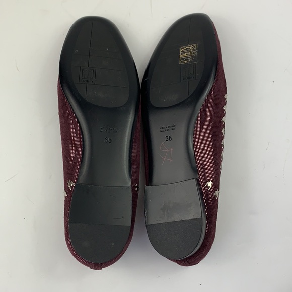 Ballin Metallic Burgundy Wine Loafer Flats NWOT size 8 - Picture 6 of 8
